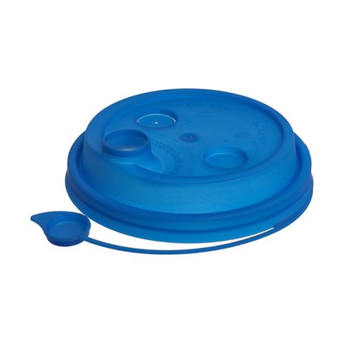 Крышка с питейником 90мм, матовая голубая