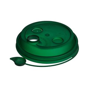 Крышка с питейником 90мм, матовая темно-зеленая