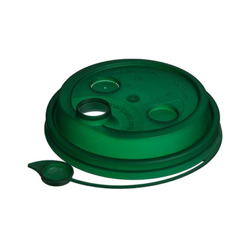 Крышка с питейником 90мм, матовая темно-зеленая