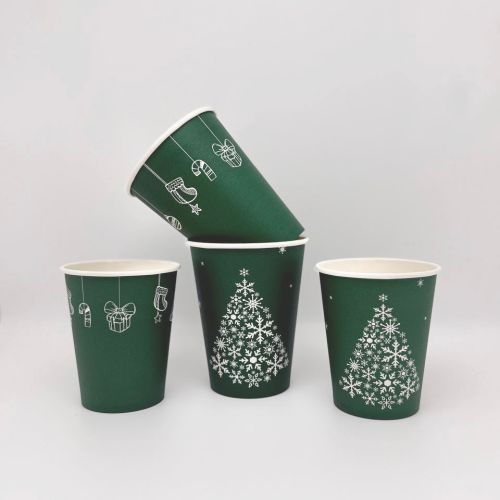 Стакан однослойный дизайн "Зимний зеленый" 350мл