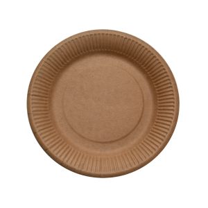 Тарелка бумажная Крафт двусторонний d-180мм