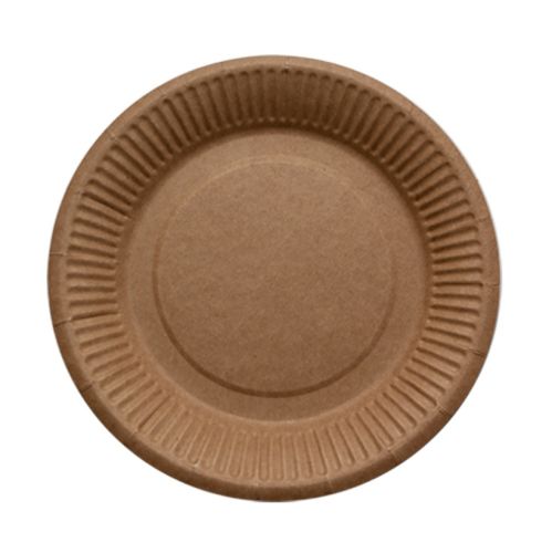 Тарелка бумажная Крафт двусторонний d-230мм