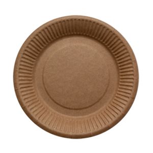 Тарелка бумажная Крафт двусторонний d-230мм